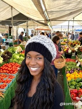 Black and Gray Knit Beanie - Women
